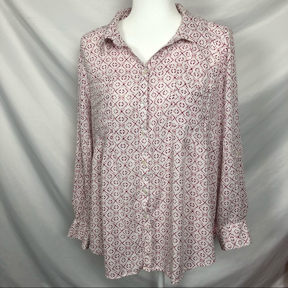 Style & co button down top with back Design xl